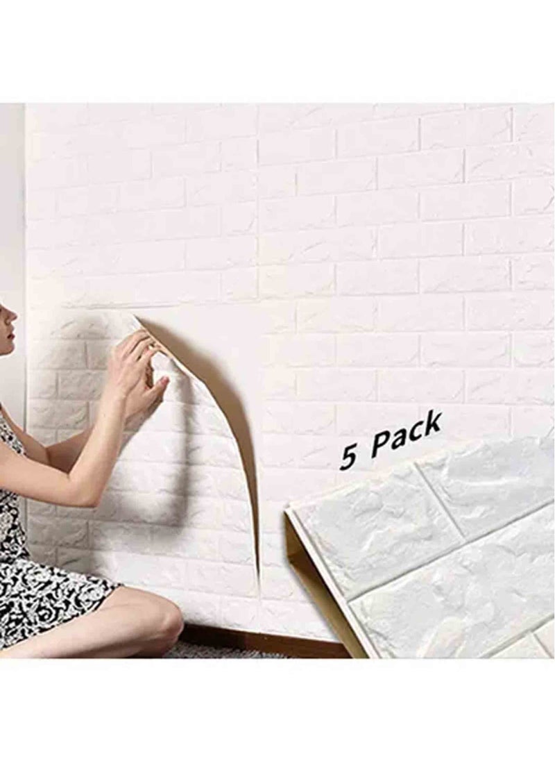 5-Piece 3D Foam Bricks Wallpaper Set