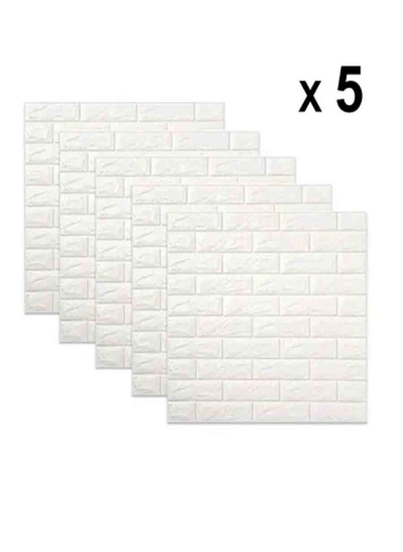 5-Piece 3D Foam Bricks Wallpaper Set
