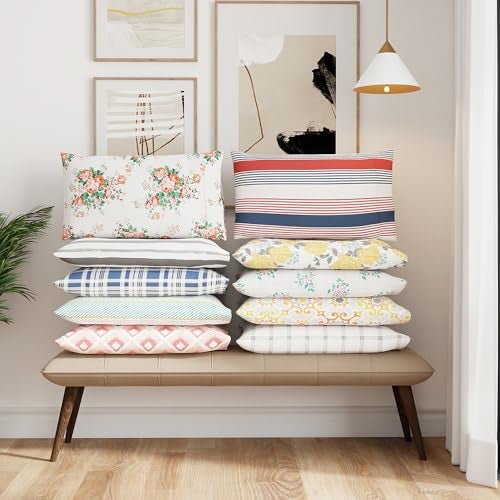 Layers Zen Cotton Blend Double Bedsheet Set (Oeko Tex Certified) | 1 Double Cotton Bedsheet & 2 Pillow Covers | Breathable & Anti-Wrinkle | 225 CVC | (Ikat Print, Peach) - Image 5
