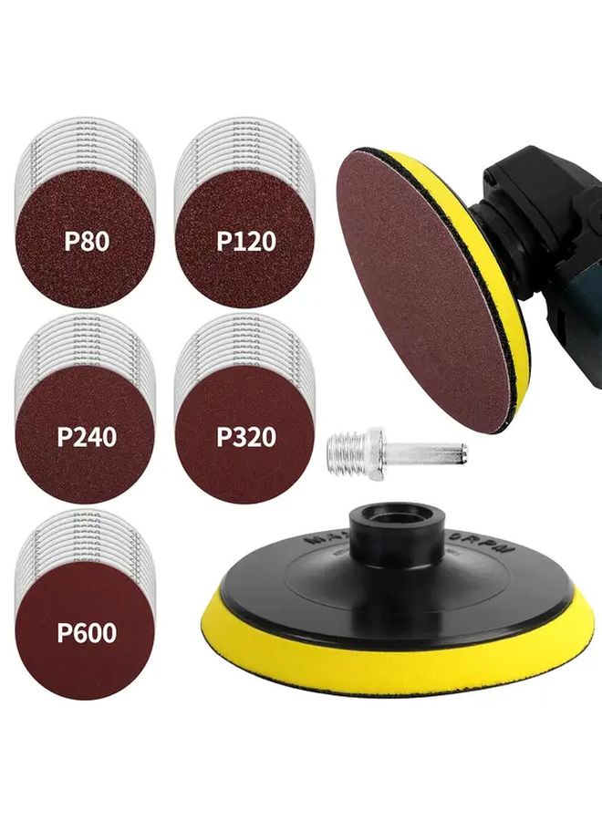 52pcs Angle Grinder Sanding Discs With Backing Pad M14 Thread For Wood Metal Polishing - Image 2