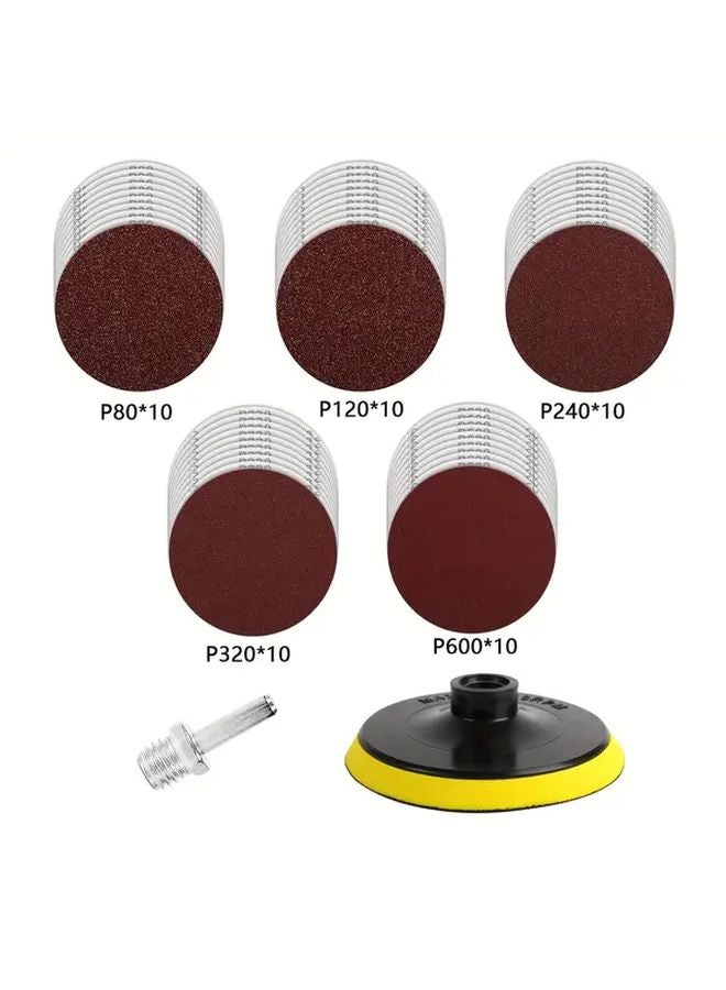 52pcs Angle Grinder Sanding Discs With Backing Pad M14 Thread For Wood Metal Polishing - Image 1