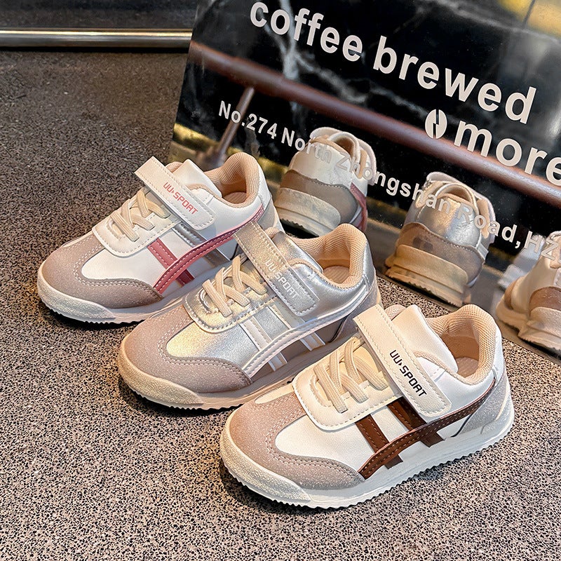 Children'S Sports Shoes, Boys' Forrest Gump Shoes, 2025 Spring Girls' New Soft-Soled Silver Casual Shoes, Baby Sneakers - Image 2