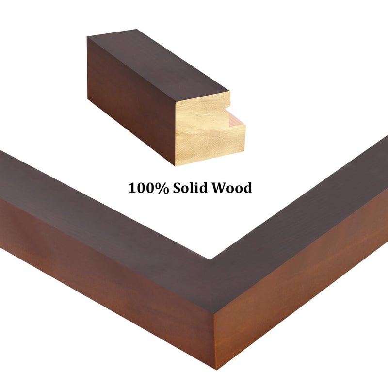 Egofine 5x7 Picture Frame Made of Solid Wood with Plexiglass  Display Pictures 3.5x5/4x6 with Mat or 5x7 Without Mat for Tabletop and Wall Mounting  Walnut Color - Image 2