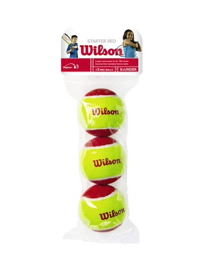 Wilson Starter Yellow/ Red Tennis Balls For Junior - 3 Ball Pack