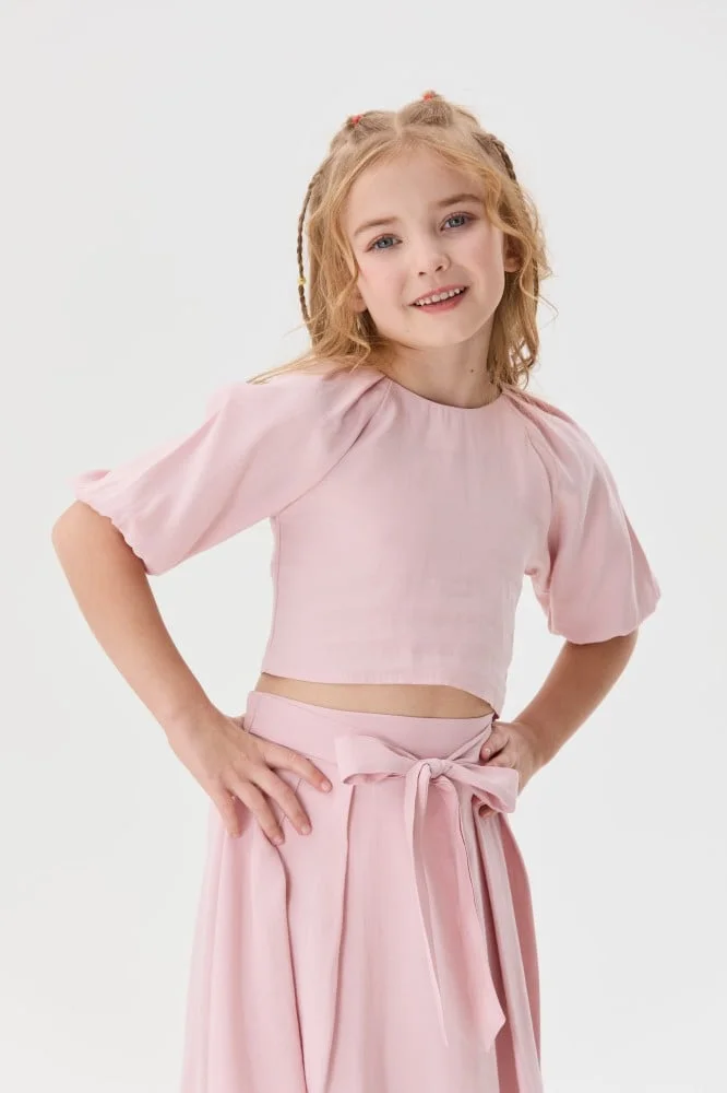Tenda Short blouse with puff sleeves