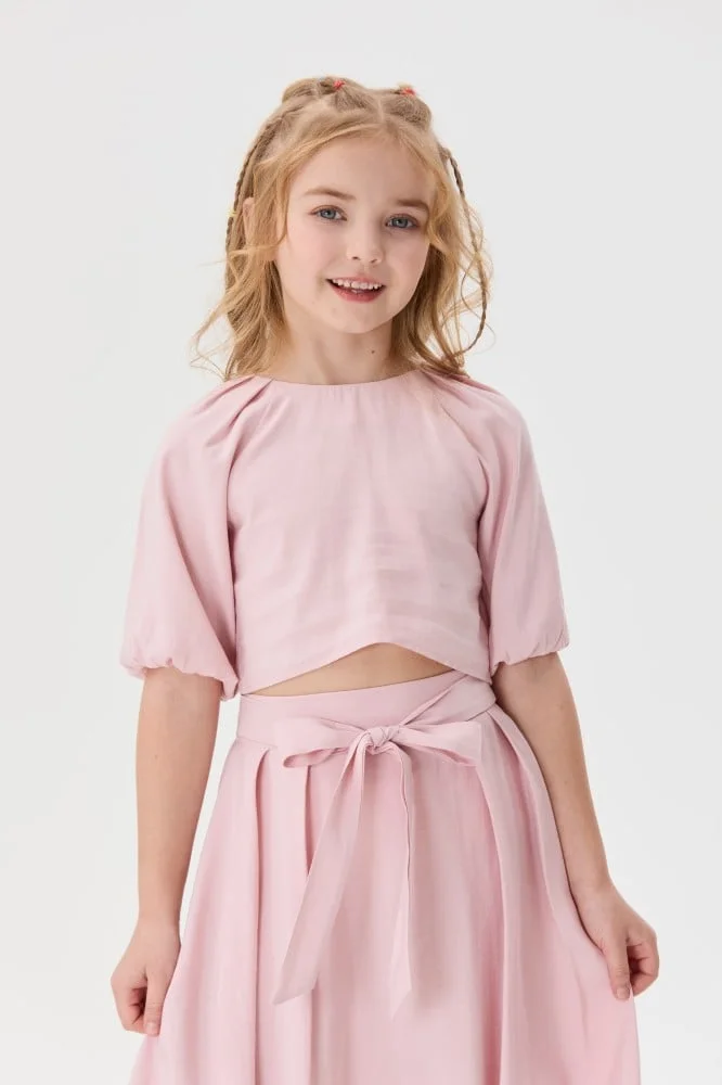 Tenda Short blouse with puff sleeves