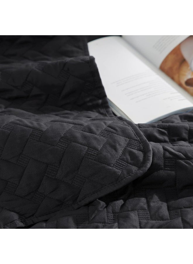 BEDSURE Twin Extra Long Quilt Set - Lightweight Summer Quilt Twin - Black Bedspreads Twin Size- Bedding Coverlets for All Seasons (Includes 1 Quilt, 1 Sham) - Image 4