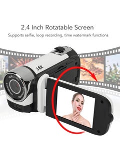 AROAQ D90 Digital Camera, 1080P 16MP Handheld Video Camera With 2.4inch Rotatable Screen, Portable Durable HD Video Recorder With Fill Light For Vlogging Traveling Recording, (1pc, White)  - Image 2
