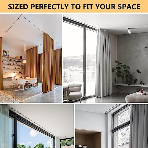 LUVINA Retractable curtain track(32.8in-60in),Top-mounted Room Divider Curtain Rod,Ceiling Rails Set with Silent Rollers and Hooks for Living, aluminum alloy curtain box curtain rod White (2) - Image 5