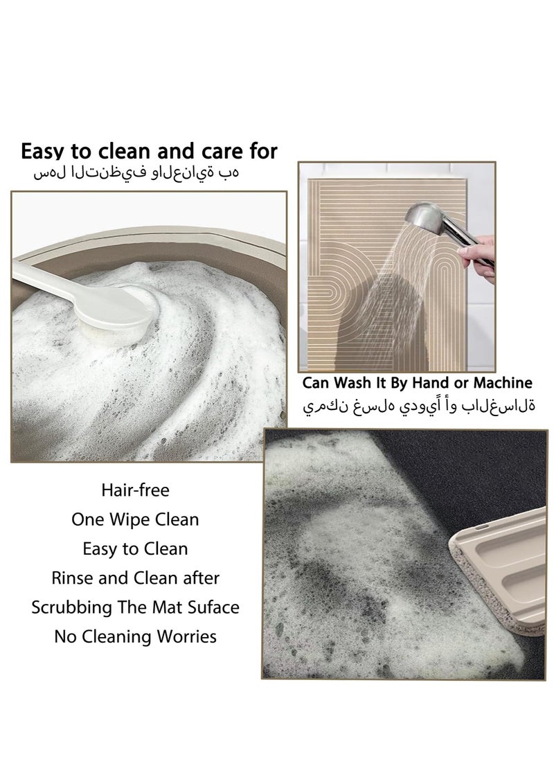 Bath Mat, Absorbent Carpet with Anti Slip Pad, Diatom Mud Cushion for Bath and Kitchen