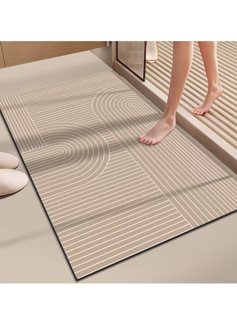 Bath Mat, Absorbent Carpet with Anti Slip Pad, Diatom Mud Cushion for Bath and Kitchen