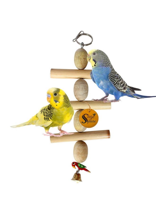 Sage Square Sage Square Playful Natural Wooden Bead Hanging Swing Toy for Parrot, Budgies, Cockatiel, Lovebird, Budgerigar, Sun Conure, Finch, African Grey, Canary, Cockatoo, Macaw Birds  - Image 1
