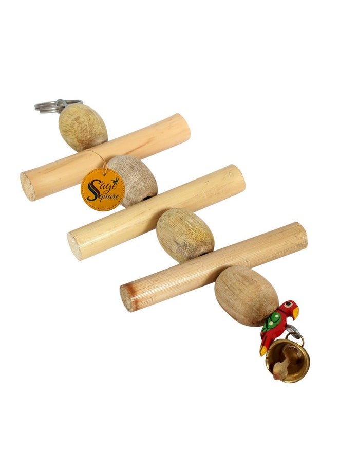 Sage Square Sage Square Playful Natural Wooden Bead Hanging Swing Toy for Parrot, Budgies, Cockatiel, Lovebird, Budgerigar, Sun Conure, Finch, African Grey, Canary, Cockatoo, Macaw Birds  - Image 4