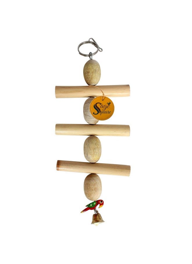 Sage Square Sage Square Playful Natural Wooden Bead Hanging Swing Toy for Parrot, Budgies, Cockatiel, Lovebird, Budgerigar, Sun Conure, Finch, African Grey, Canary, Cockatoo, Macaw Birds  - Image 5