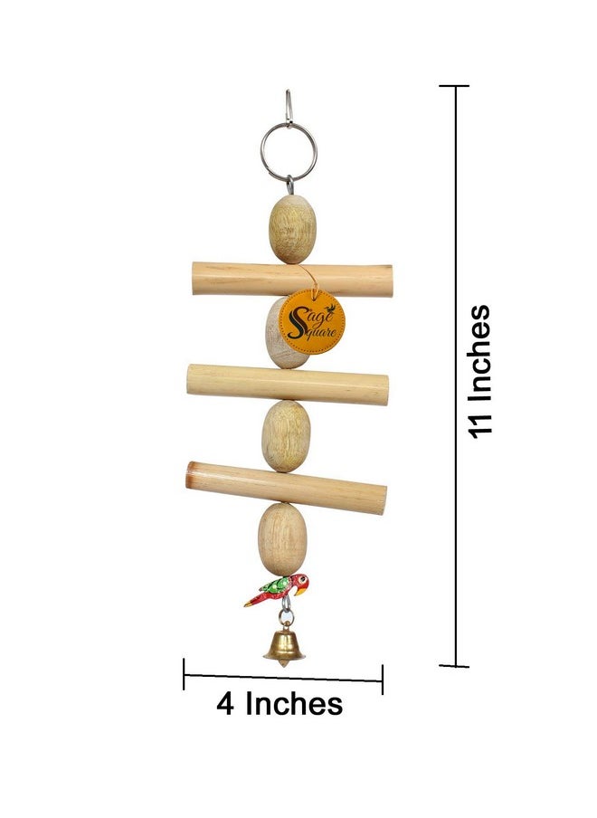 Sage Square Sage Square Playful Natural Wooden Bead Hanging Swing Toy for Parrot, Budgies, Cockatiel, Lovebird, Budgerigar, Sun Conure, Finch, African Grey, Canary, Cockatoo, Macaw Birds  - Image 2