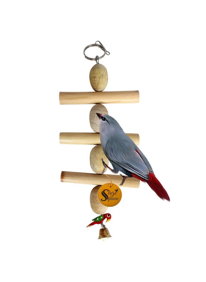 Sage Square Sage Square Playful Natural Wooden Bead Hanging Swing Toy for Parrot, Budgies, Cockatiel, Lovebird, Budgerigar, Sun Conure, Finch, African Grey, Canary, Cockatoo, Macaw Birds  - Image 3