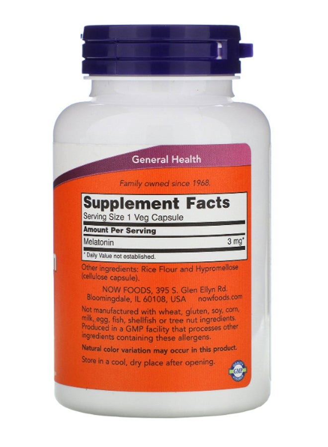 ناو فودز مكمل غذائي بالميلاتونين من ناو فودز، 180 كبسولة نباتية - Image 2