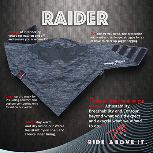 Grace Folly Half Face Mask for Cold Winter Weather. Use this Half Balaclava for Snowboarding, Ski, Motorcycle. (Many Colors) (Grey Heather) - Image 2