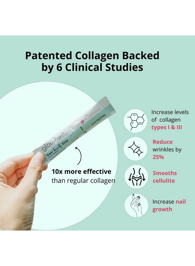 Glotrition Super Beauty Elixir - Collagen Peptides Powder for Skin, Hair & Nail Health. Natural Grass Fed Collagen with Biotin, Hyaluronic Acid & Antioxidants (30ct) - Image 4