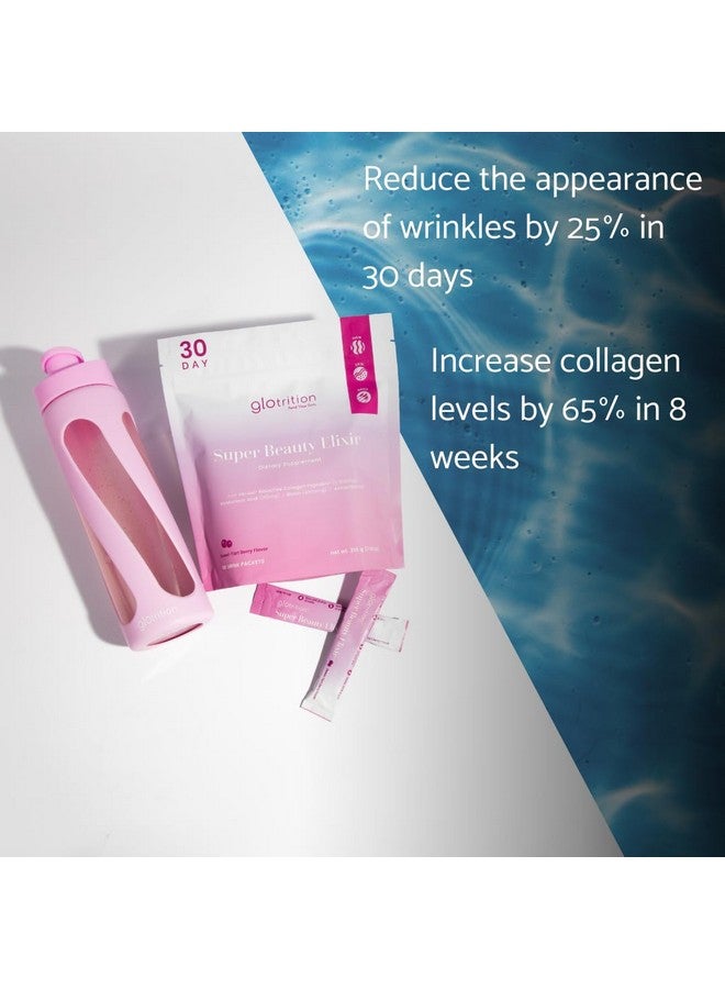 Glotrition Super Beauty Elixir - Collagen Peptides Powder for Skin, Hair & Nail Health. Natural Grass Fed Collagen with Biotin, Hyaluronic Acid & Antioxidants (30ct) - Image 5
