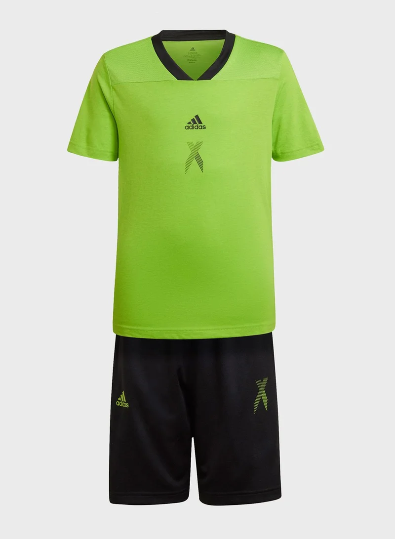 adidas طقم رياضي  (تيشيرت + شورت)