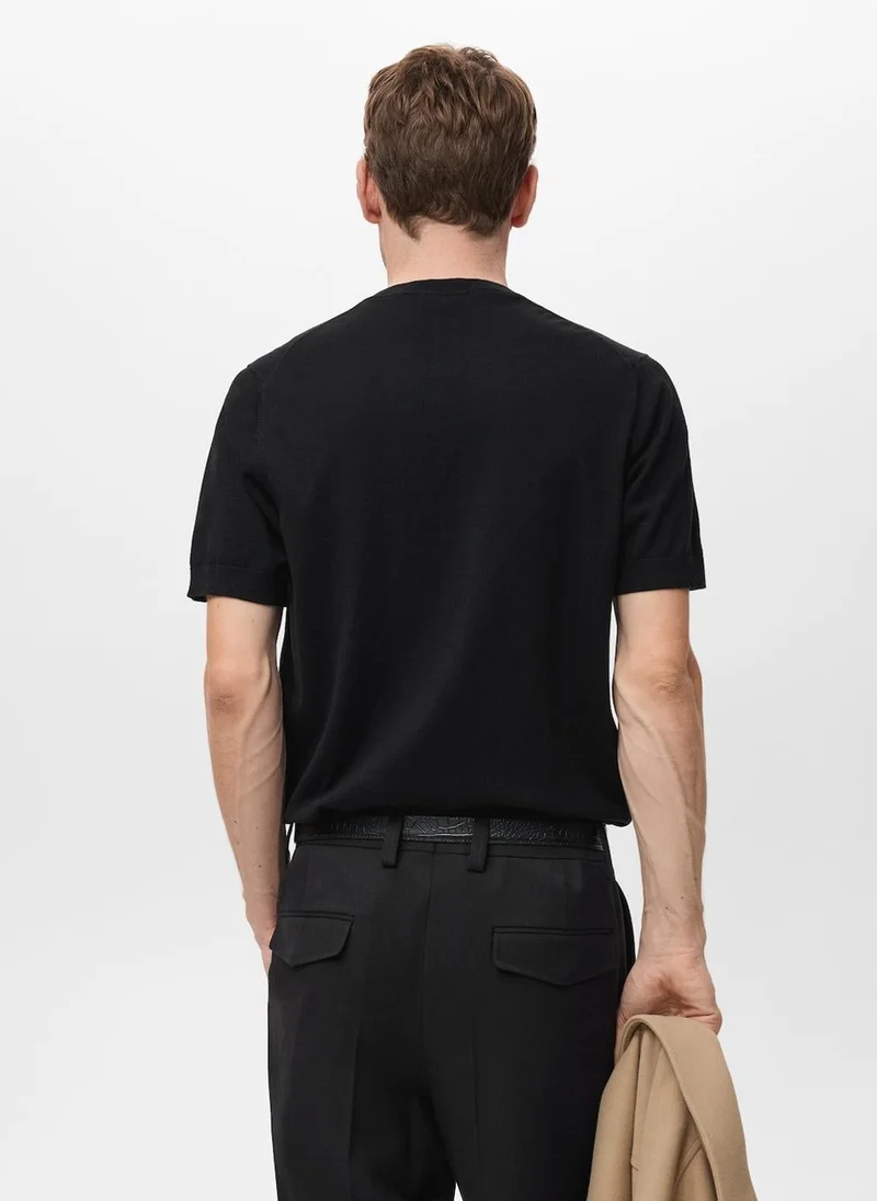 Mango Man Cotton fine-knit t-shirt