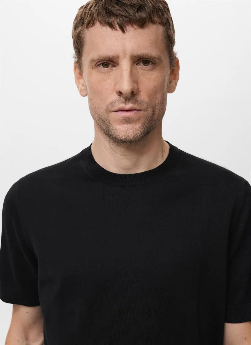 Mango Man Cotton fine-knit t-shirt