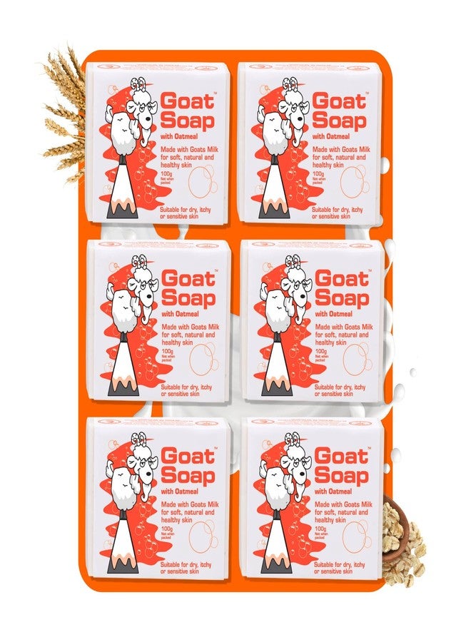 Goat Soap Value Six Packs - for Soft, Natural and Healthy Skin, Goats Milk Body Soap Bar - 6 x 100g (3.5oz) Bars - Oatmeal - Image 1