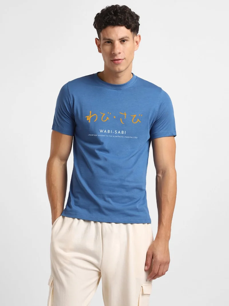 NOBERO  Men's Cotton Graphic T-Shirt Combo - Blue and Olive for Men | Best Price UAE