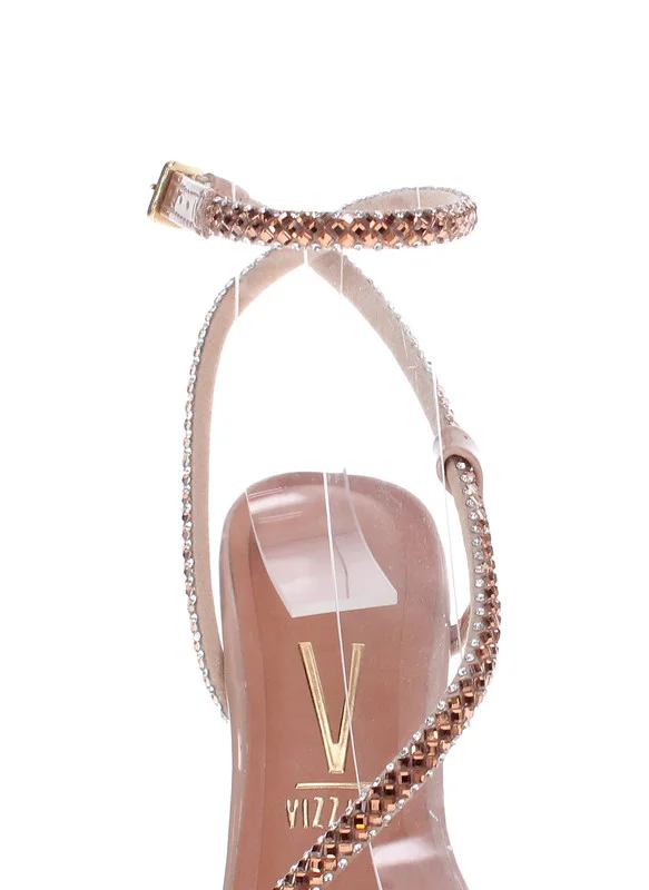فيزانو Vizzano Ladies High Heel Sandals Beige | Made In Brazil