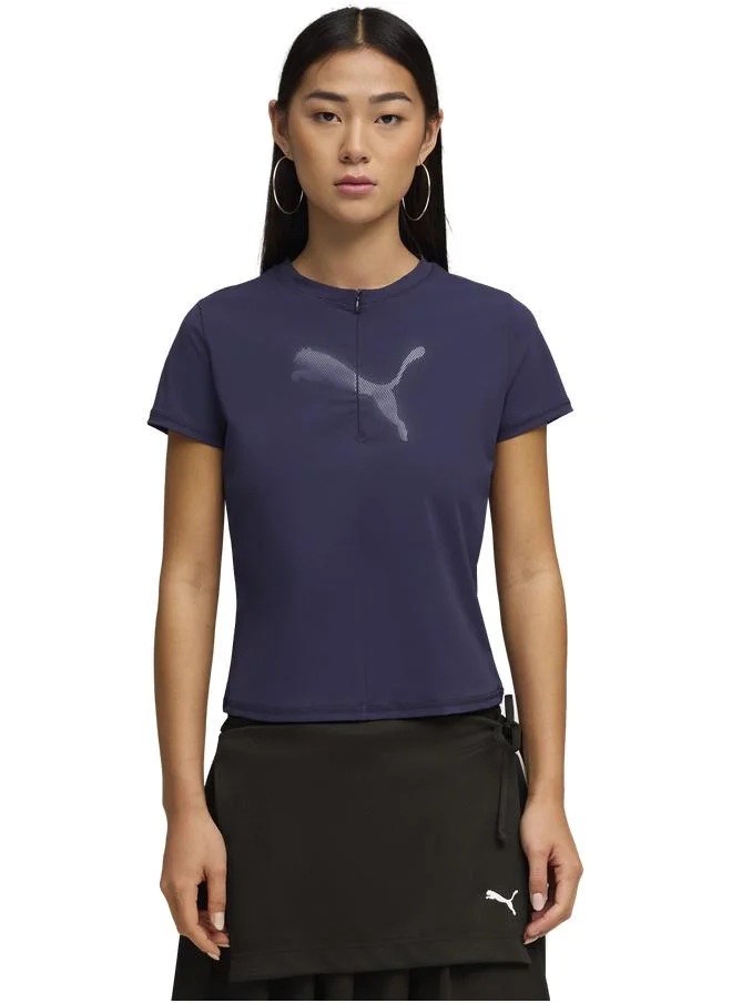 Dare To Half Zip Graphic Tee Women