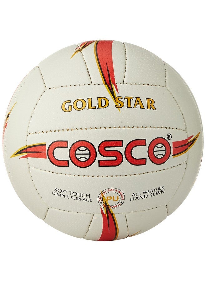 COSCO كرة طائرة جلدية من كوسكو جولدستار، الحجم 4 (أبيض) - Image 1