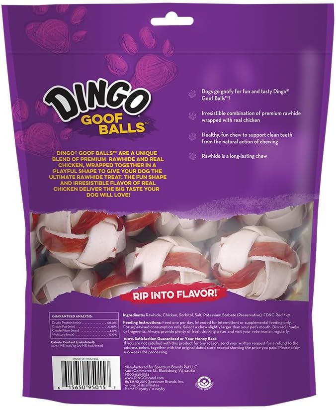 Dingo Goofballs Chicken & Rawhide Chews - 15 Count Treats for Dogs - Image 2