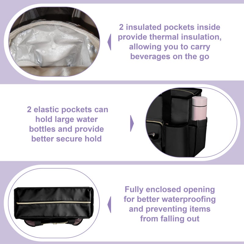 Wigojoy Nurse Bag, Work Bags with 15.6-inch Laptop Compartment, Teacher bag with Large Cup Holder, Nursing Tote Bag with Insulated Pocket for Nurses, Teachers, Students, and Professionals, Black - Image 2