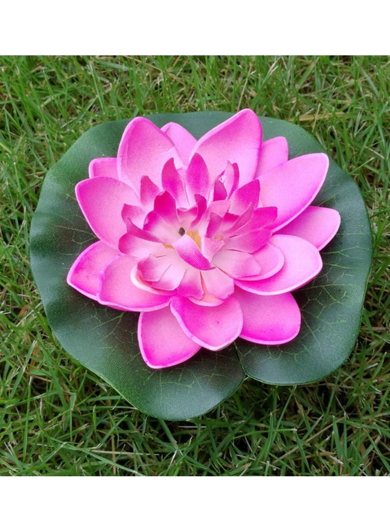 KASTWAVE أزهار اللوتس الصناعية، زينة بركة تزيينية شبيهة بالحياة، لنباتات الماء في حديقة المنزل (5 قطع) - Image 5