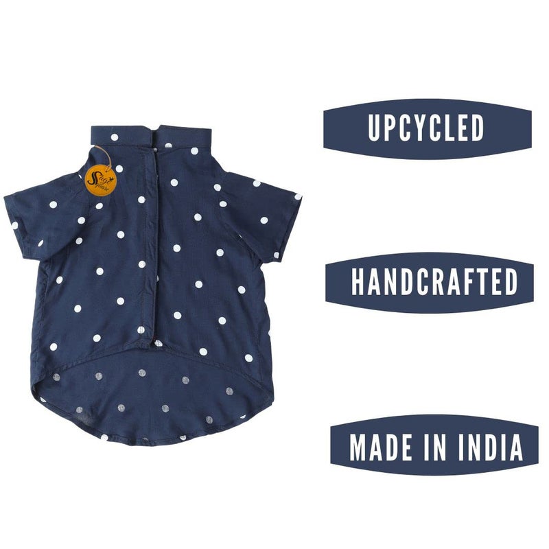 Sage Square Crazy Printed Dog Shirt, Trending Dog Shirt, Ultra Soft & Light Weight, Comfortable & Breathable Dog Apparel, Trendy Outfit (Polka Blue) (XLarge - 26inch) - Image 3