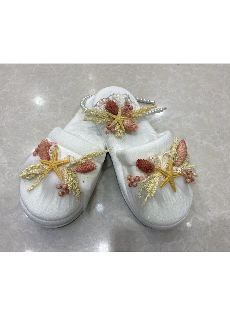 Funda Tasarım Funda Design Maternity Slippers Crown Set Powder Dried Flower Crown  - Image 3