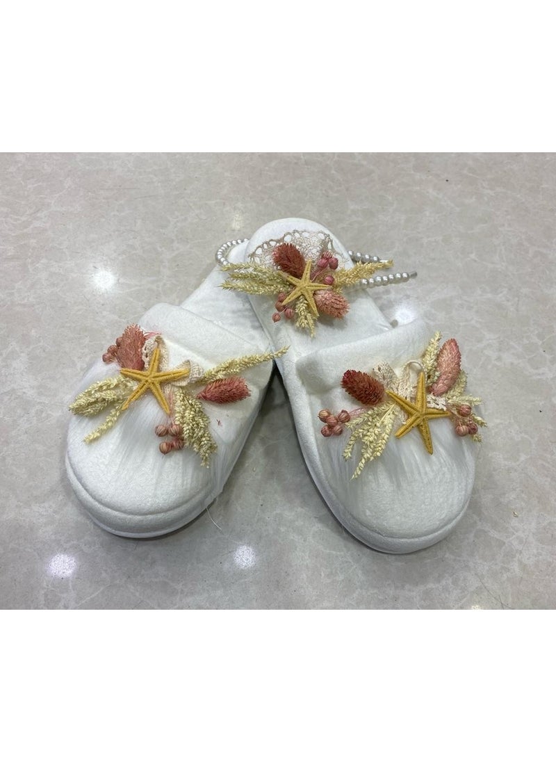 Funda Tasarım Funda Design Maternity Slippers Crown Set Powder Dried Flower Crown  - Image 2