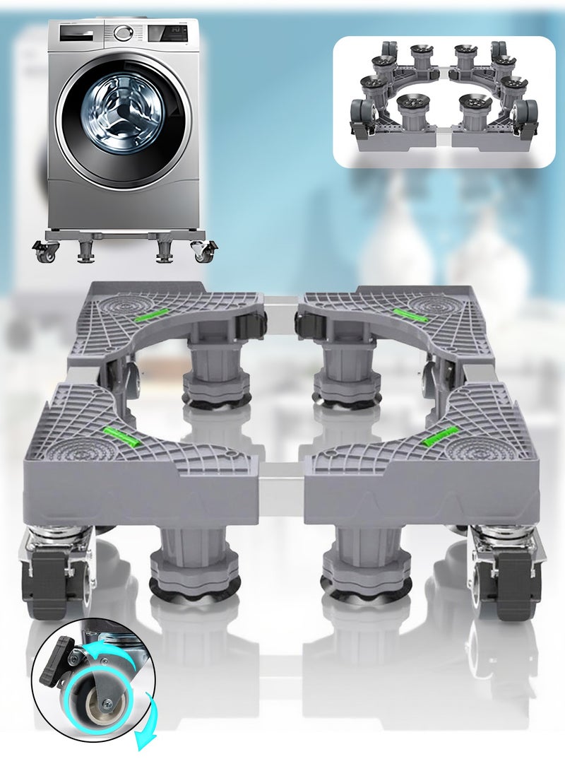 Leon Home Mobile Base, Washing Machine Stand, Fridge Stand Base with 4 Locking Wheels and 8 Strong Feet - Image 1