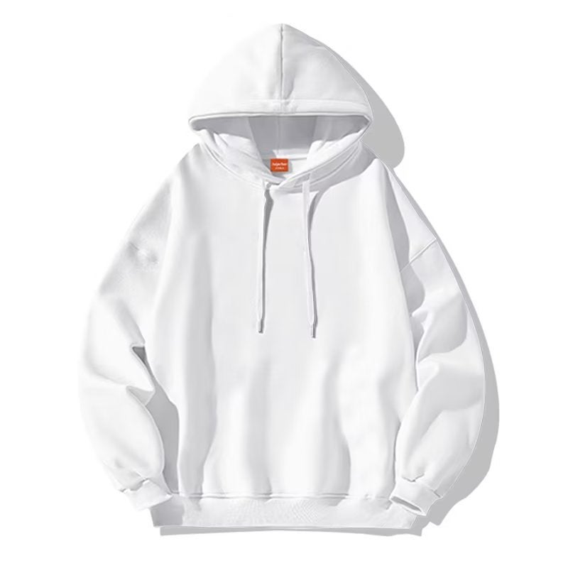 Mens Hoodie Korean Casual Print Loose Pullover F00 hooded sweater White [no fleece-lined]] 