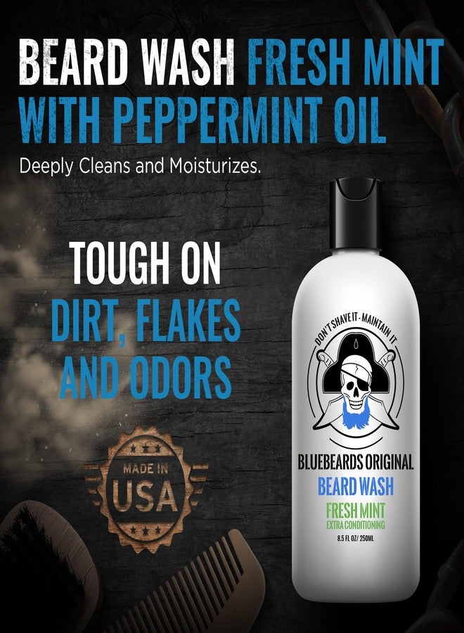 Bluebeards Original Fresh Mint Beard Care for Men, 8.5 oz. - Natural Peppermint Oil Formula for Deep Cleansing, Softening, and Conditioning Beard and Skin - Made in USA - Image 3