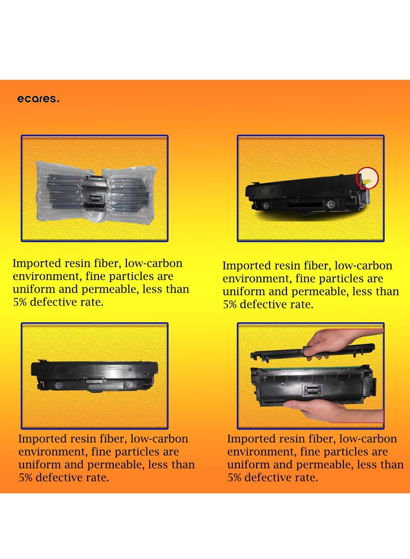 ECARES®410A Toner Cartridge CF410A with HP Color Laserjet Pro MFP M452dn M452dw M452nw M477fdw M477fnw M477fdn M377dw Printer( Black) - Image 3