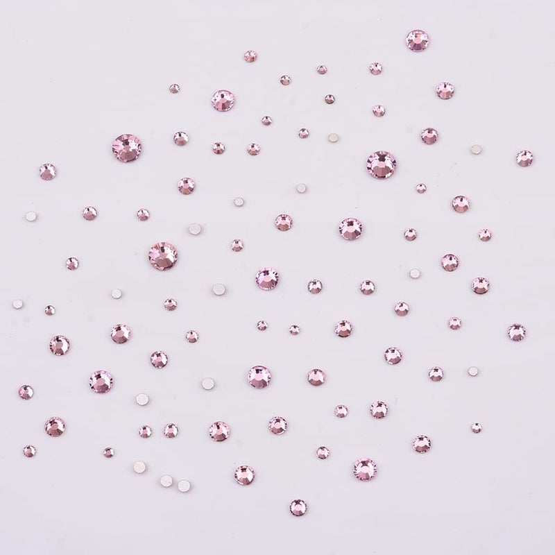 Tisslan 820pcs Pink Flatback Nail Art Shape Rhinestones Mixed Size 1.5-5mm Round Glass Nail Crystals Diamonds Stones Gems for Nail Art Makeup Clothes Shoes Crafts - Image 5