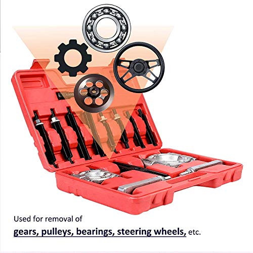 VOLTZ Bearing Puller Capacity Separator Wheel Hub Axle Puller Pinion Removal Splitter Tool Kit DN-D1013 14PCS… - Image 2