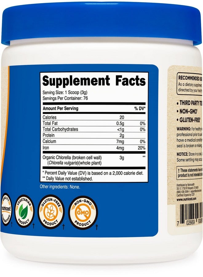 Nutricost Organic Chlorella Powder 8Oz 3000Mg Per Serving Nongmo Gluten Free - Image 5