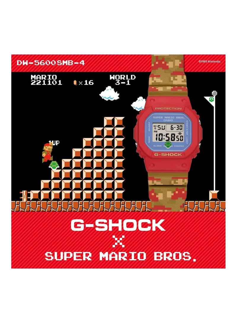 CASIO ساعة G-Shock رقمية بحزام من الراتينج إصدار سوبر ماريو DW-5600SMB-4DR - Image 3