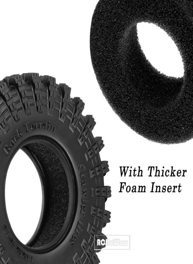 RCHuiWow 1.3" RC Crawler Tire Skins، إطارات مطاطية ناعمة لاصقة متعددة التضاريس (70 * 26 مم) لـ TRX4 SCX24 FCX24 Ascent-18 1/18 1/24 قطع غيار ترقية سيارات التحكم عن بعد للطرق الوعرة، 4 قطع (النمط C) - Image 5