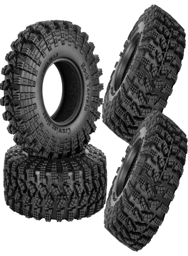 RCHuiWow 1.3" RC Crawler Tire Skins، إطارات مطاطية ناعمة لاصقة متعددة التضاريس (70 * 26 مم) لـ TRX4 SCX24 FCX24 Ascent-18 1/18 1/24 قطع غيار ترقية سيارات التحكم عن بعد للطرق الوعرة، 4 قطع (النمط C) - Image 1