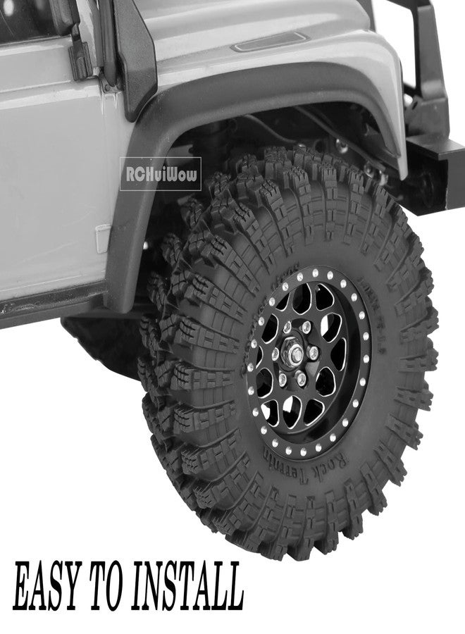 RCHuiWow 1.3" RC Crawler Tire Skins، إطارات مطاطية ناعمة لاصقة متعددة التضاريس (70 * 26 مم) لـ TRX4 SCX24 FCX24 Ascent-18 1/18 1/24 قطع غيار ترقية سيارات التحكم عن بعد للطرق الوعرة، 4 قطع (النمط C) - Image 4