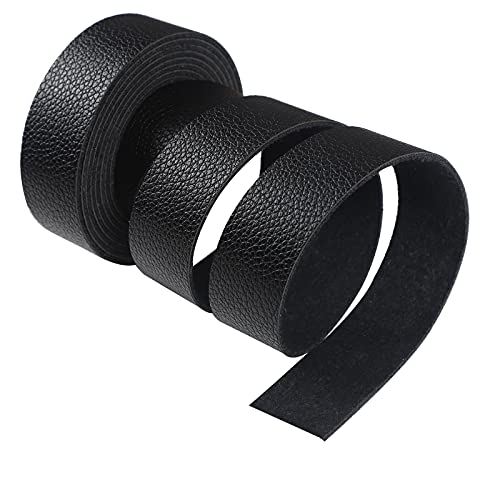 CDY Lychee Pattern Dark Brown Leather Strap 90 Inches Long 1 Inch Wide, Leather Belt Strips Very Suitable for DIY Craft Projects, Pet Collars,Belts, Keychains,Jewelry, Leather Watch (Dark Brown) - Image 1